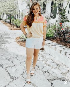 Yellow Shirt with pink Trim