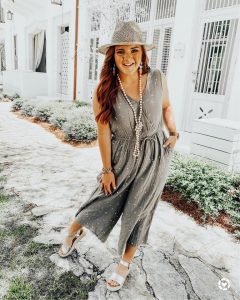 Womens Taupe Jumpsuit