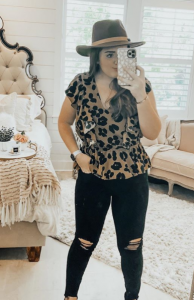 leopard top with ruffles